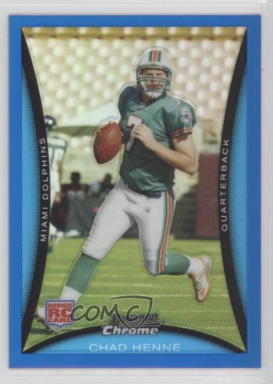 2008 Bowman Chrome Blue Refractor 64/150 Chad Henne #BC60 Rookie RC 12in