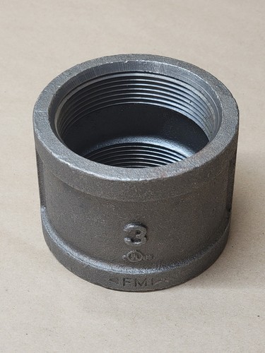 NEW 3" Black Malleable Iron Coupling 150 PSI FPT Female Threaded Pipe Fitting