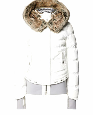 Wellensteyn Damen Daunenjacke Winter kurz weiß Fellkapuze Größe XL