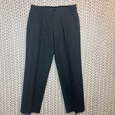 BOSS Hugo Boss Trousers Warm Winter Virgin Wool Stretch Gray Dress Pants Sz 34R