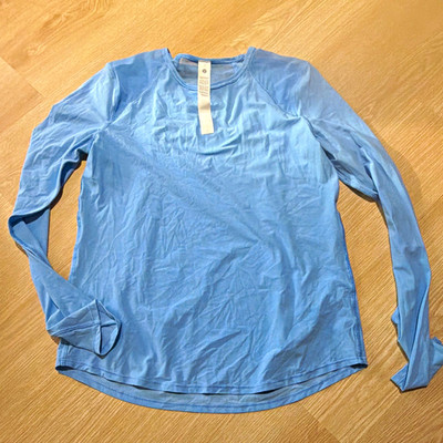 Lululemon Swiftly Tech Women s Blue Crew Neck Stretch Pullover Top Size 4