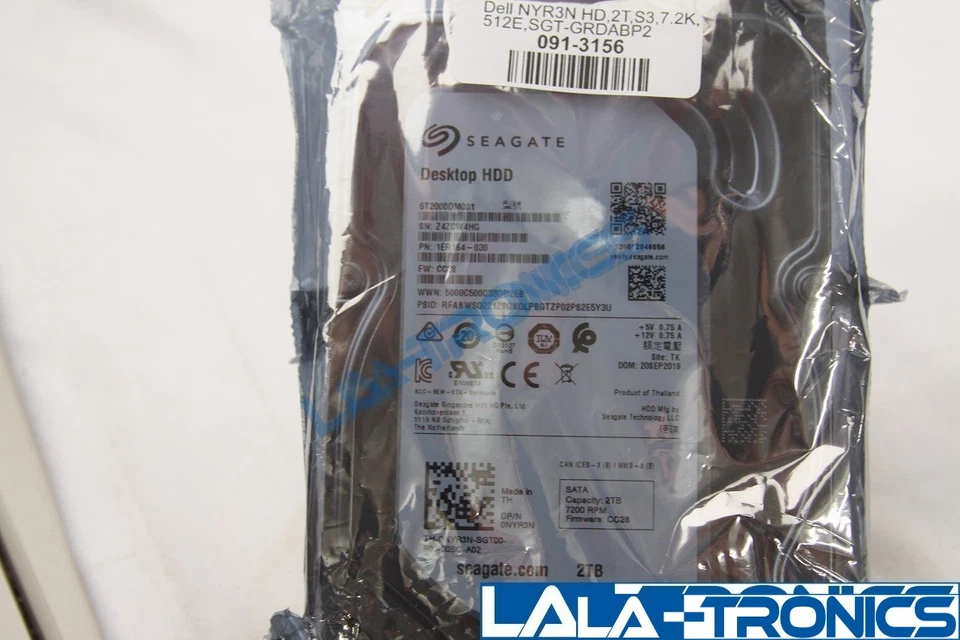 Seagate Dell Desktop HDD 2TB 7200 RPM 3.5" ST2000DM001 1ER164-030 NYR3N 0NYR3N - Image 2 of 3