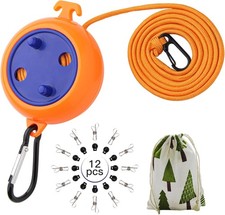 Portable Travel Clothesline Cord, Caudblor Adjustable 33ft Camping Clothes line,