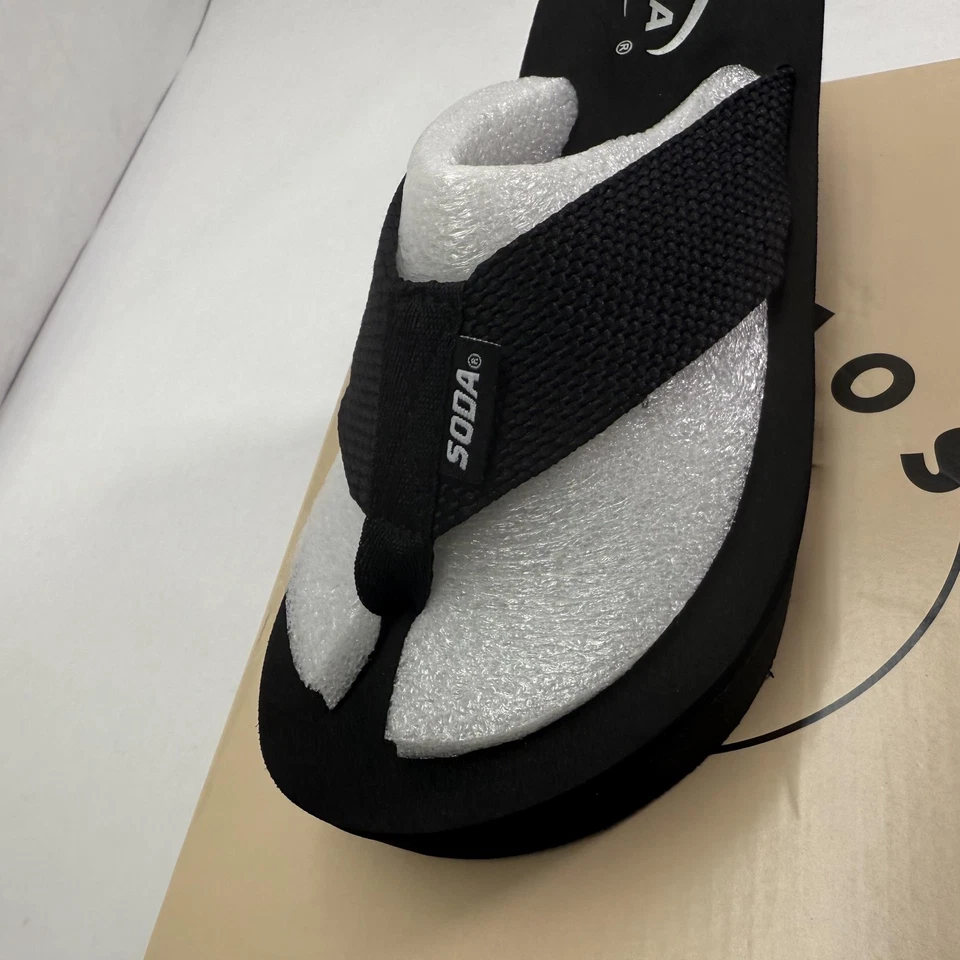 Zapatos de plataforma Soda Oxley para mujer talla 8,5 negros sandalias chanclas de cuña nuevos Foto 2 de 4