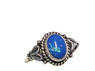 Beautiful 8x6 mm Natural Oval Blue Opal Antique Hand-Made Silver Ring,EUC — photo 8