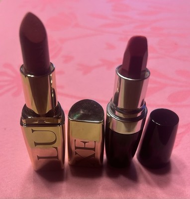 Avon Luxe Lustering nude Lippenstift + Lippenfarbe charged cherry im set