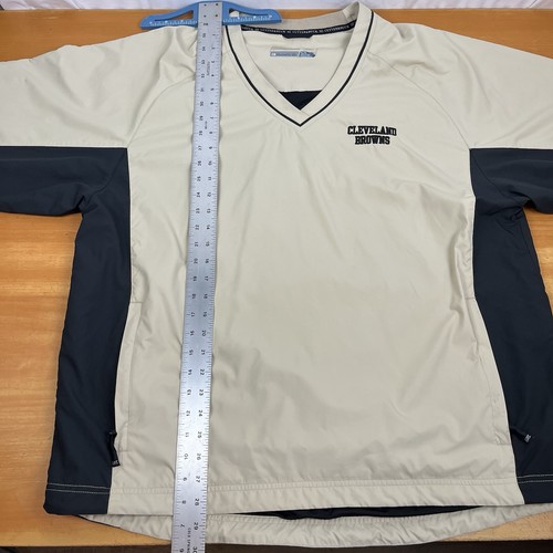 Cleveland Browns NFL Cutter & Buck Pullover Windbreaker Men’s XL Weather Tec Tan - Picture 11 of 16