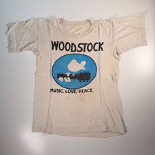 Vintage 1969 Woodstock Music Festival T Shirt Double Sided Medium ORIGINAL