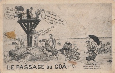 AK Le Passage du Goâ ( Karikatur)