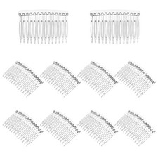 Uonlytech Clear Plastic Hair Side Combs 10-Pack 14 Teeth Transparent Hair Combs