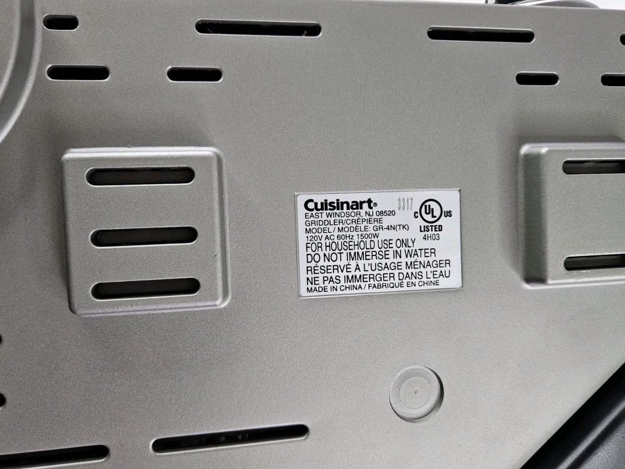 Cuisinart Griddler Stainless Steel Panini Press Sandwich Tested Sanitized GR-4N