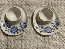 Vintage Set 2 Figgjo FLINT Ceramic Nesting Egg Cups Norway Scandinavian Design