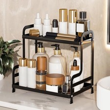 Bathroom Organizer Countertop 2 Tier Metal Sink Shelf for Vanity Storage Makeup
