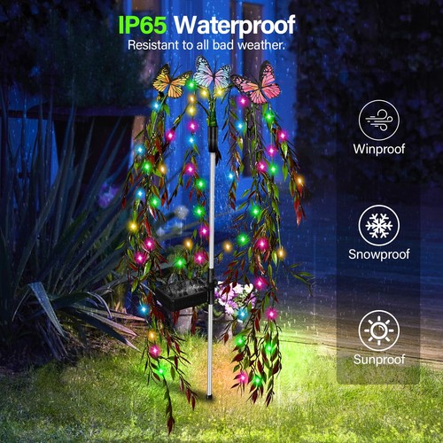 Solar Garden Lights Outdoor Decorative Waterproof, 69LED Swaying Tree Solar L... - Picture 7 of 7
