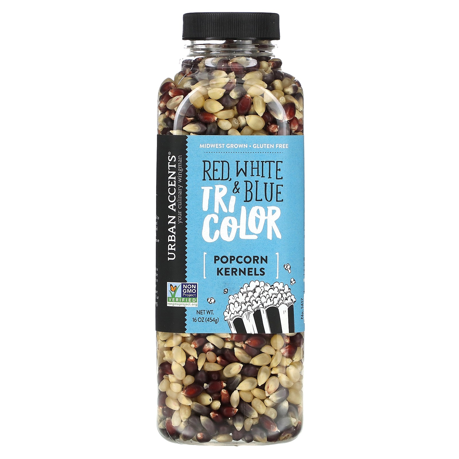 Попкорн в зернах красный белый и синий трехцветный 16 унций 454 г 2790₽