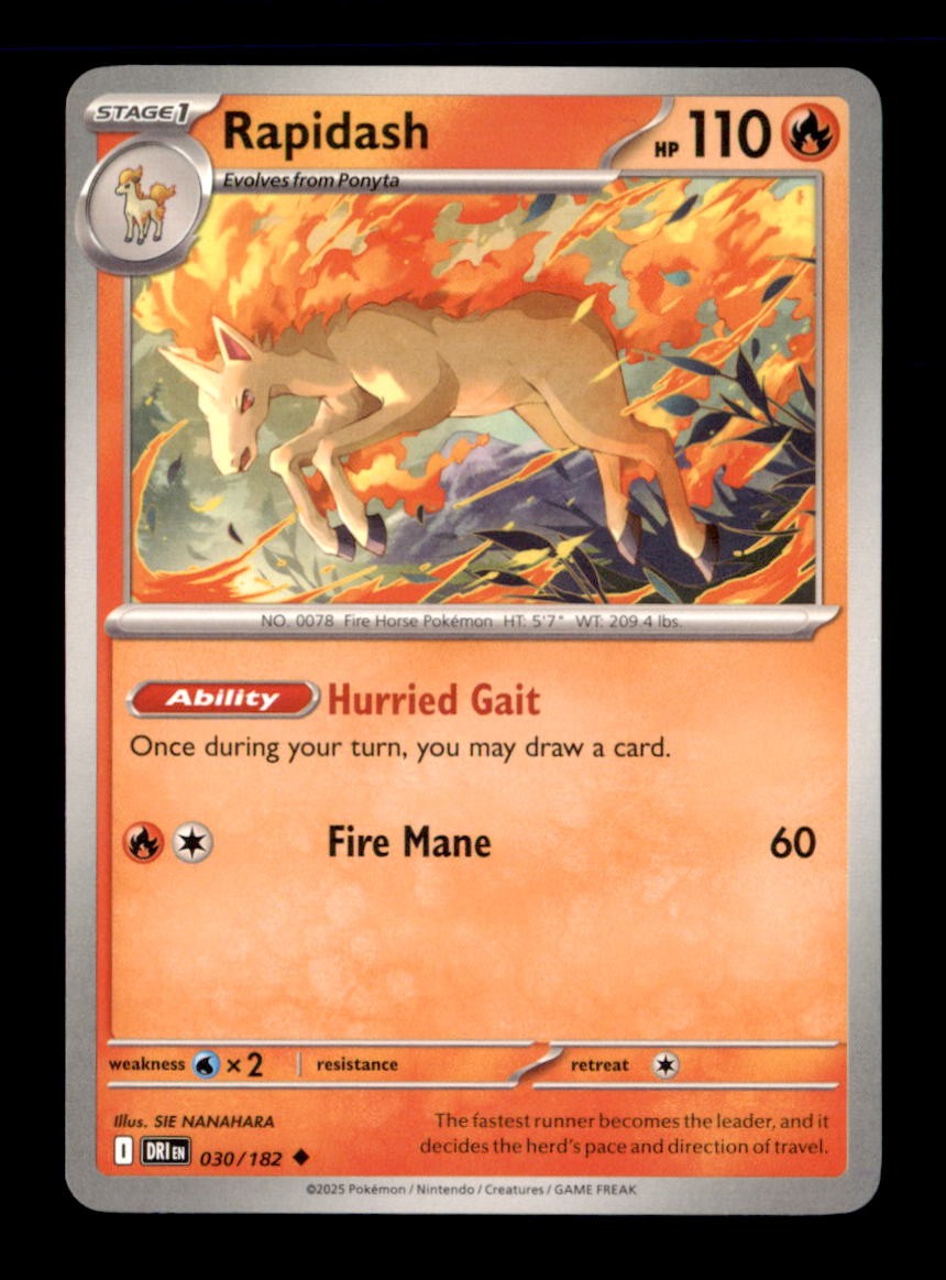 Rapidash 030/182 Uncommon Destined Rivals Pokemon Near Mint