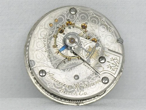 ANTIQUE 18S WALTHAM FROSTY NICKEL 17 JEWEL 1883 PS BARTLETT POCKETWATCH, RUNNING