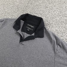 Banana Republic Polo Shirt Mens M Gray Johnny Collar Golf Preppy Short Sleeve