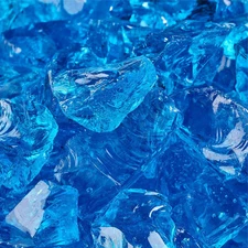 1/2 In. to 3/4 In. 10 Lbs. Bermuda Blue Crushed Fire Glass for Indoor and Outdoo