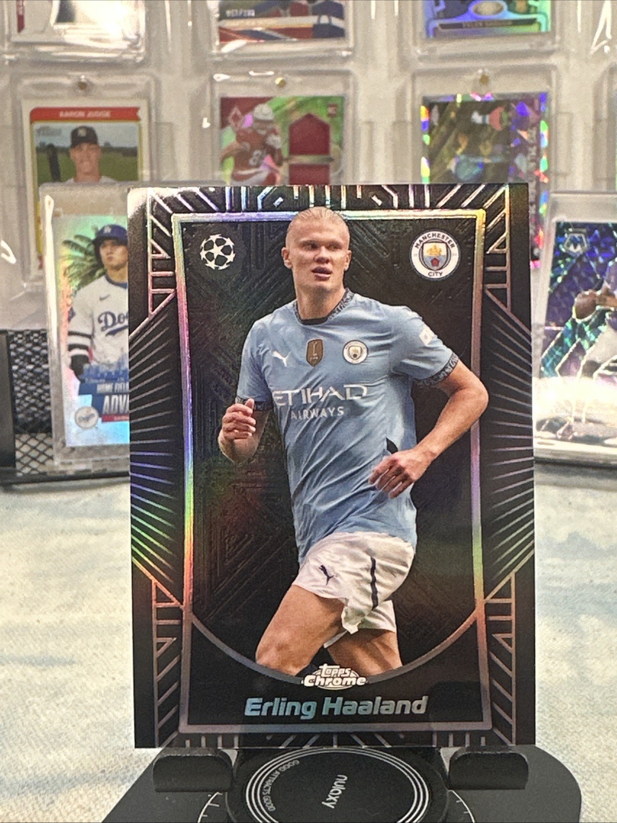 2024-25 Topps Chrome UEFA #SE-10 Erling Haaland Shadow Etch Case Hit Man City