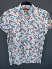 HUGO BOSS Men's Floral Cotton Button-Up Shirt Short Sleeve Size M