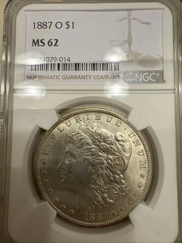 1887-O Morgan Silver Dollar NGC MS62 Certified - New Orleans Mint  Semi Key Rare