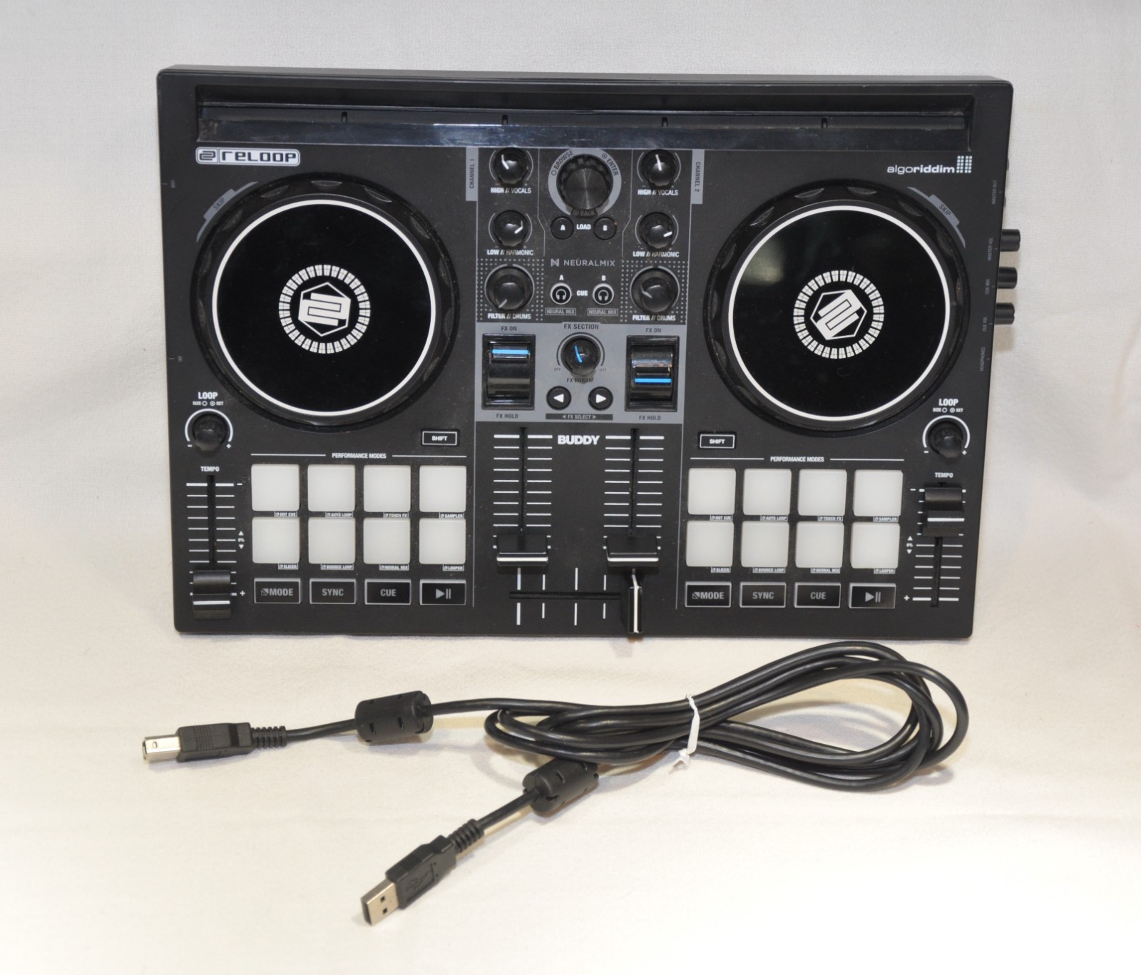 Reloop Buddy 2 Channel DJ usb Controller For IOS / IPAD OS / Android / Mac & PC