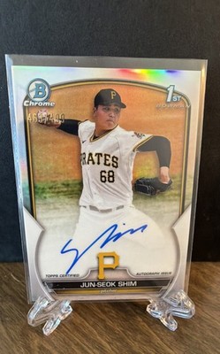 2023 Bowman Chrome - Prospect Autographs Jun-Seok Shim #CPA-JSH Refractor /499