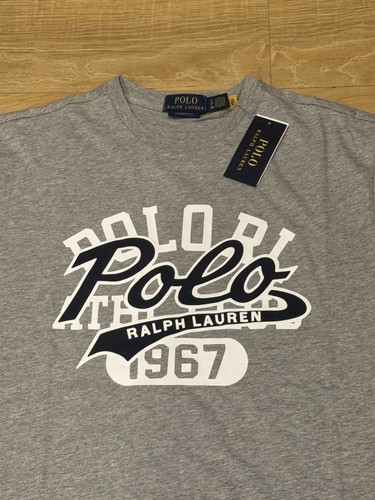 Polo Ralph Lauren Para Hombre Calce Clásico RL 67 Gráfico Poni Camiseta Camiseta Gris S-XXL - Imagen 3 de 5