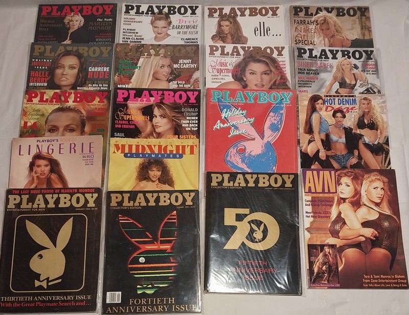 Playboy 30th, 40th, 50th Anniversary. Super Models & Movie Stars, 1 AVN magazine