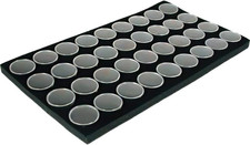 36 Black Foam Gem Jars Gemstone Storage Display Tray Insert