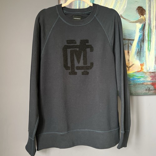 Club Monaco Sz M Sweatshirt Crewneck Navy Blue French Terry EXCELLENT