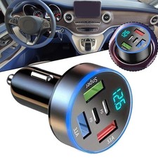 Road Trips Long Commutes Charger Adapter LED Digital Display Multiple Ports