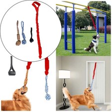 Dog Outdoor Bungee Hanging Toy Interactive Durable Tugger Tether Tug Toy Red