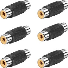 RCA Female to Female Coupler, 6 Pack Audio Video Adapter Connector Gold Plate...