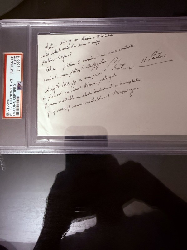 Whitey Bulger Writing on Envelope, PSA/DNA Certified, Mob History!!