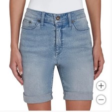 NWT DKNY Women's Denim Bermuda Short light blue
