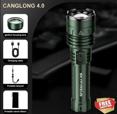 SKYFIRE 1376 LED Flashlights with Ignition Lens, Rechargeable 2000 High Lumen...