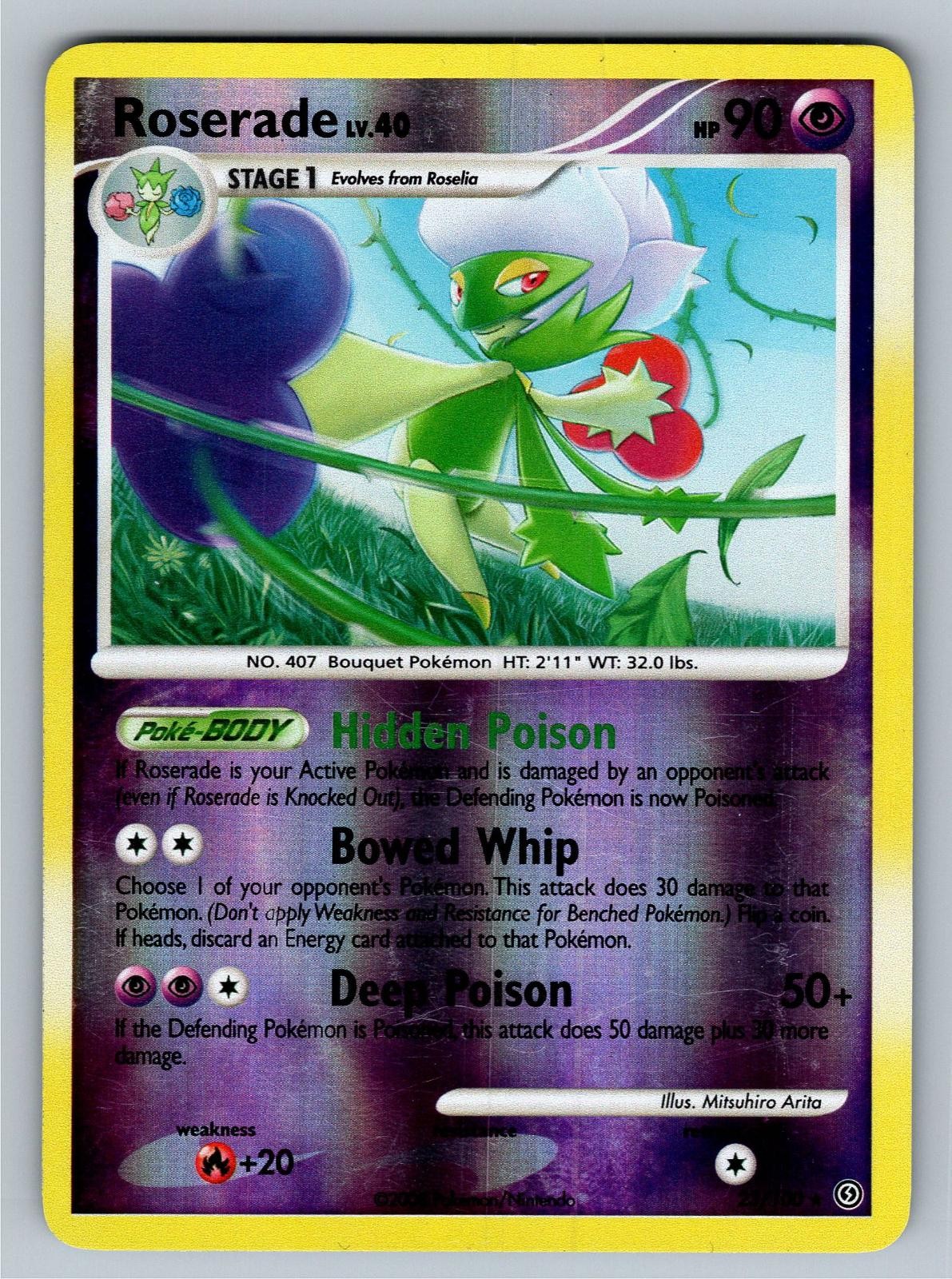 Roserade 23/100 Rare Stormfront Pokemon Reverse Holo Lightly Played
