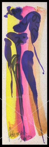 Figures Ser no 18 Shadow of my Love C PETERSON Original Watercolor PAINTING ACEO
