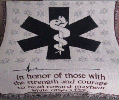 New EMT EMS Snake Afghan Tapestry Gift Throw Blanket Fire 911 Rescue First Aid
