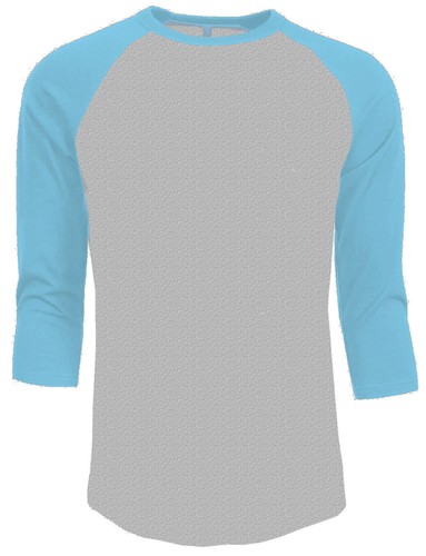 3/4 Sleeve Plain Baseball Raglan T-Shirt Tee Mens Sports Team Jersey - Picture 19 of 20