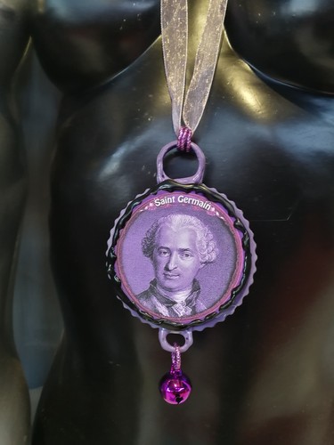 Saint Germain Purple Flame Talisman Necklace Pendant Amulet Good Luck Love Money - Picture 3 of 24