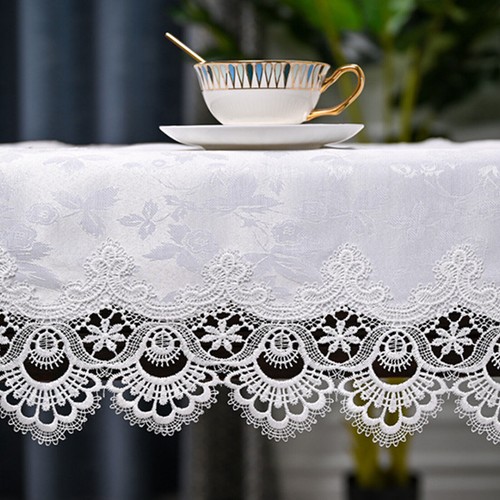 Tischdecke Oval Vintage Stickerei Spitze Mitteldeck Deckchen Hochzeit Party Deko - Bild 31 von 32
