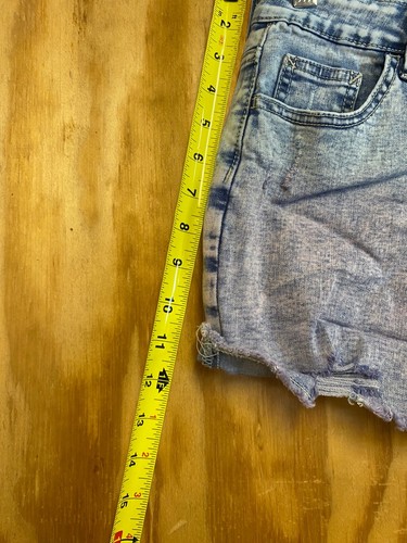 Justice Girls Summer Casual Distressed Shorts Red to Blue Wash Size 16 - Picture 4 of 7