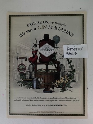Hendrick's Gin Alcohol 2008 Print Advertisement: Excuse Us Gin Magazine