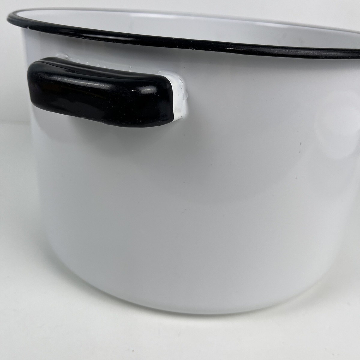 Vintage Enamelware 2 Gallon Stock Pot With Lid White Enamel Etsy