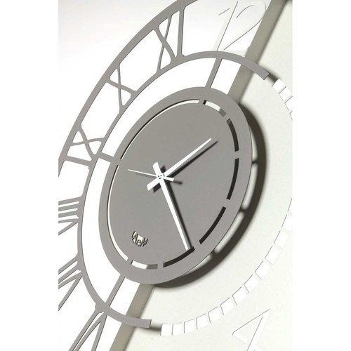 Arti e Mestieri Orologio da parete grande doppia numerazione in metallo dalle li - Foto 2 di 2