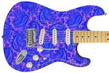 Guitar Skin Axe Wrap Re-skin Vinyl Decal DIY Blue Pink Paisley Special GS 203