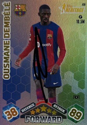 OUSMANE DEMBELE HAND SIGNED BARCELONA TOPPS HERITAGE CARD | eBay UK